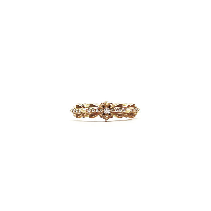 Chrome Hearts 22K Gold Diamonds Floral Cross Ring - SHENGLI ROAD MARKET