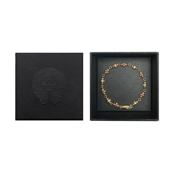 Chrome Hearts 22K Gold Diamonds & Ruby Tiny E Bracelet - SHENGLI ROAD MARKET