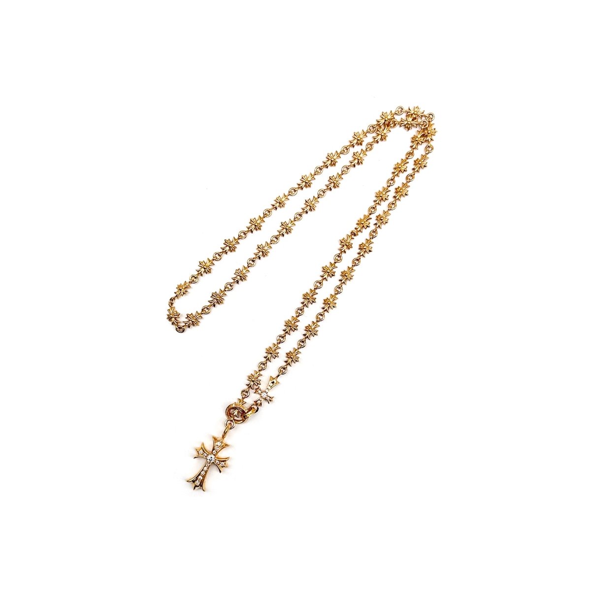 Chrome Hearts 22K Gold Diamonds Tiny E Chockchain Necklace - SHENGLI ROAD MARKET