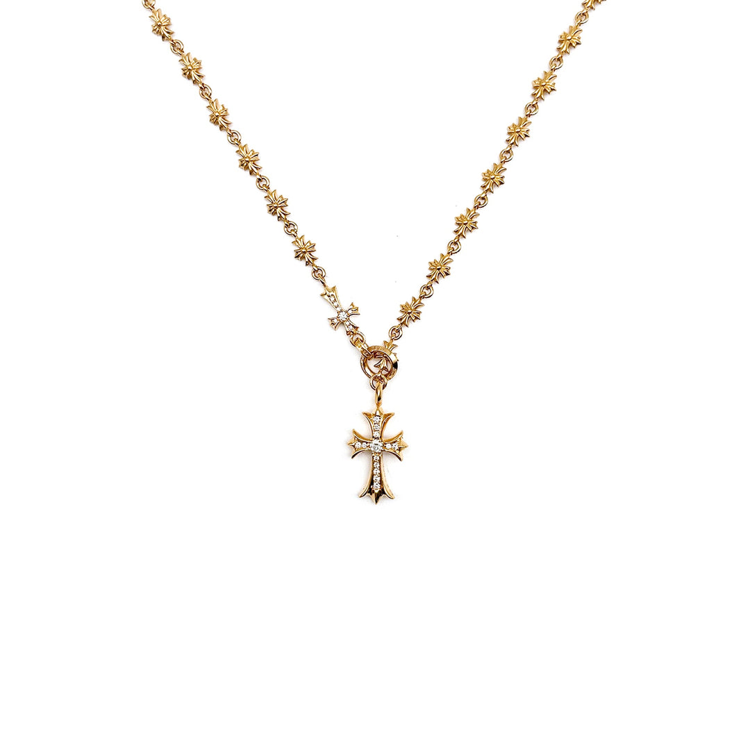 Chrome Hearts 22K Gold Diamonds Tiny E Chokechain Necklace - SHENGLI ROAD MARKET