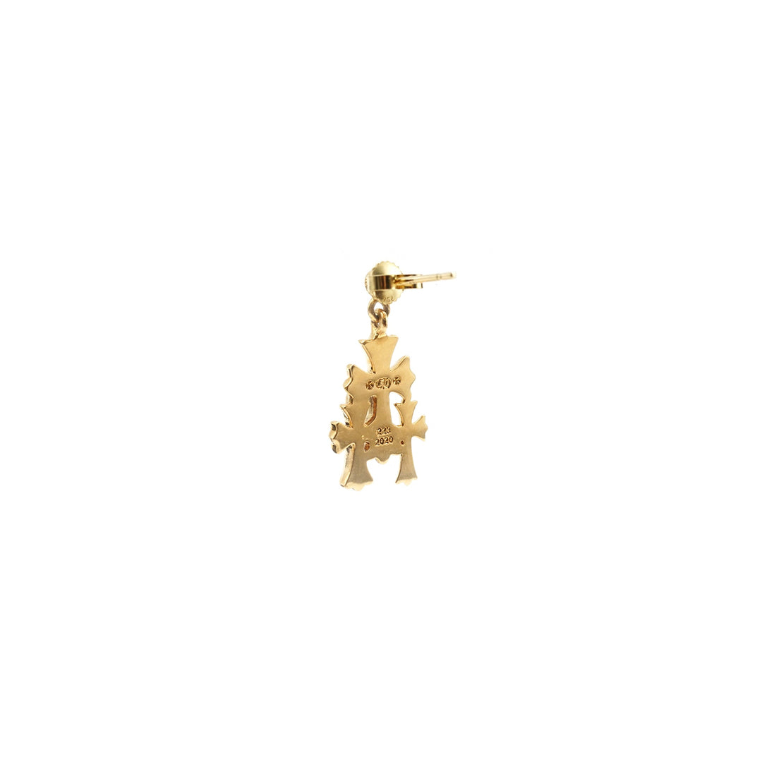 Chrome Hearts 22K Gold Diamonds Triple Cross Earring Drop - SHENGLI ROAD MARKET