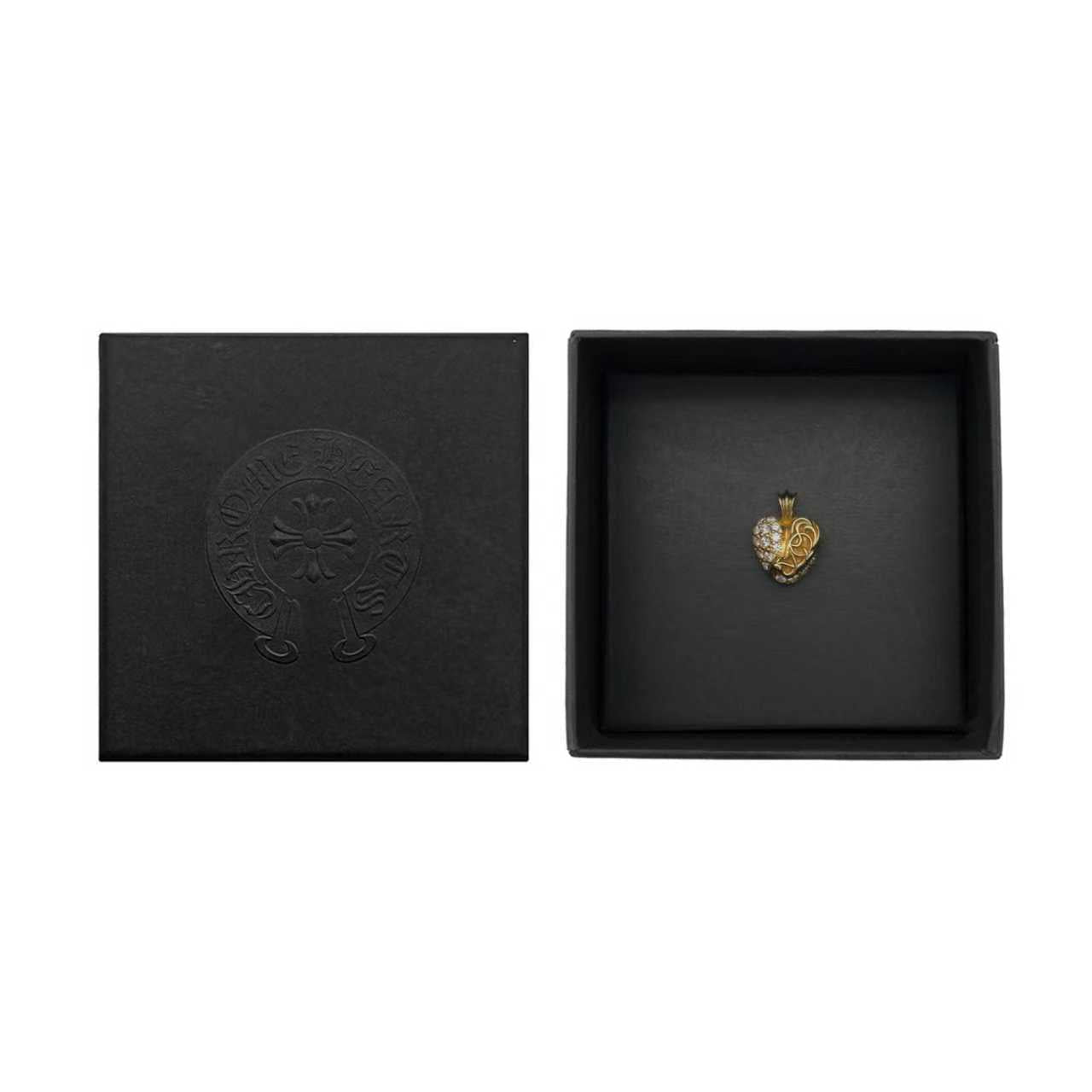 Chrome Hearts 22K Gold Diamonds Vegas Vine Heart Charm Pendant