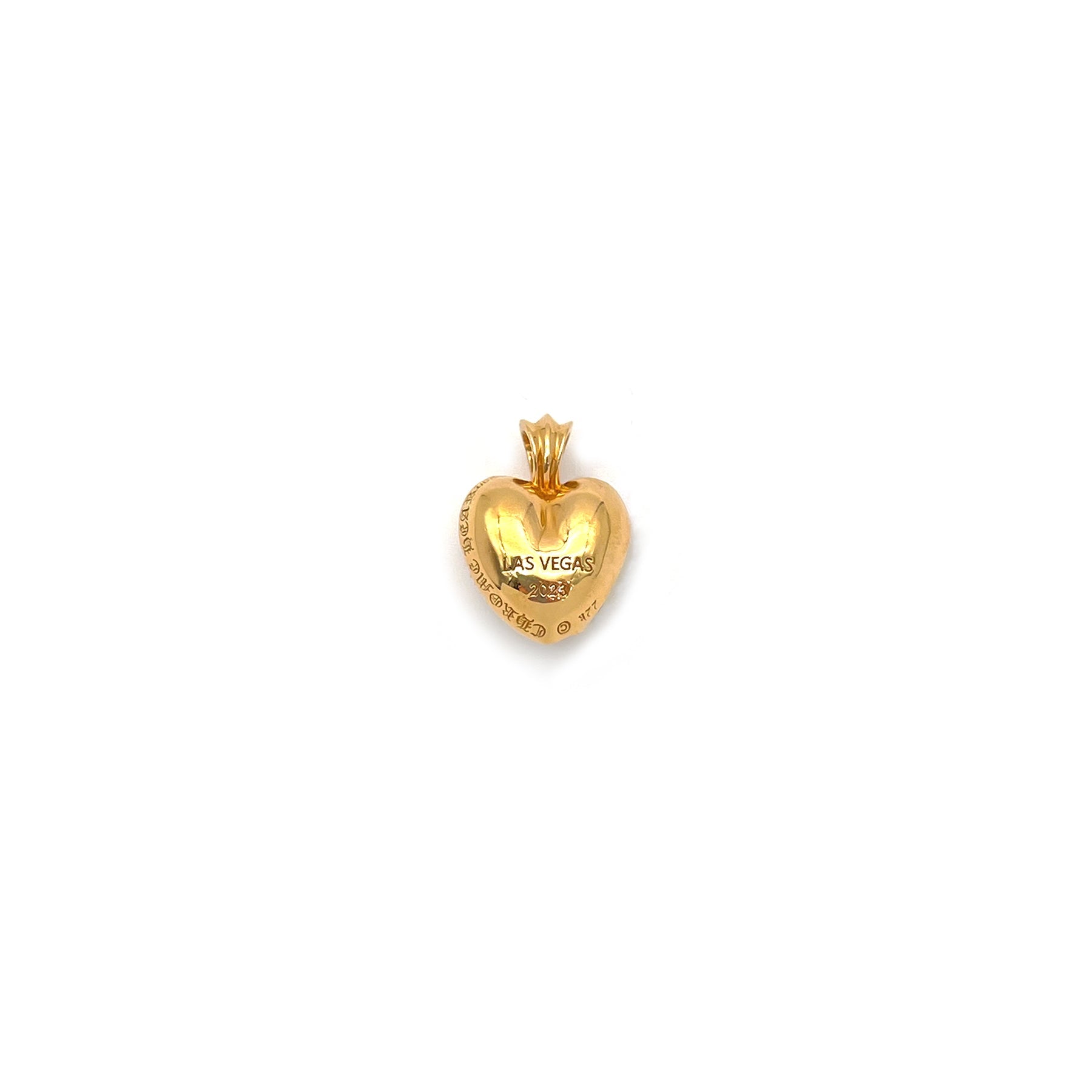 Chrome Hearts 22K Gold Diamonds Vegas Vine Heart Charm Pendant