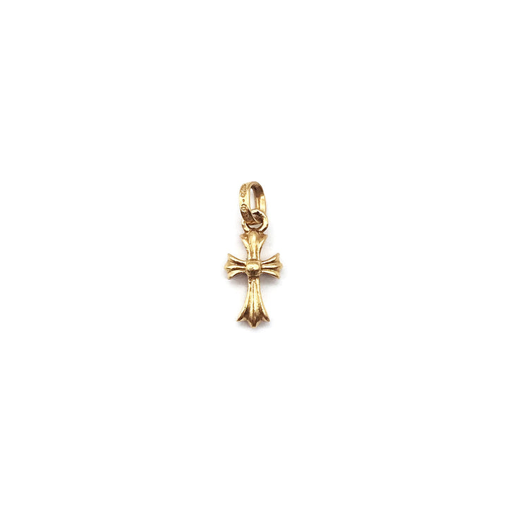 Chrome Hearts 22K Gold Emerald Babyfat Cross Charm Pendant - SHENGLI ROAD MARKET