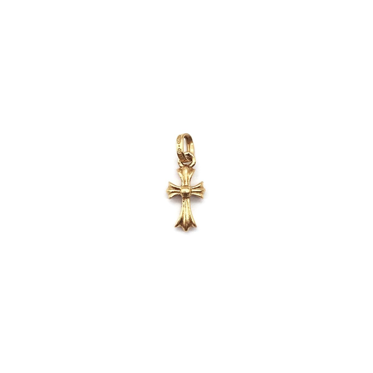 Chrome Hearts 22K Gold Emerald Babyfat Cross Charm Pendant - SHENGLI ROAD MARKET