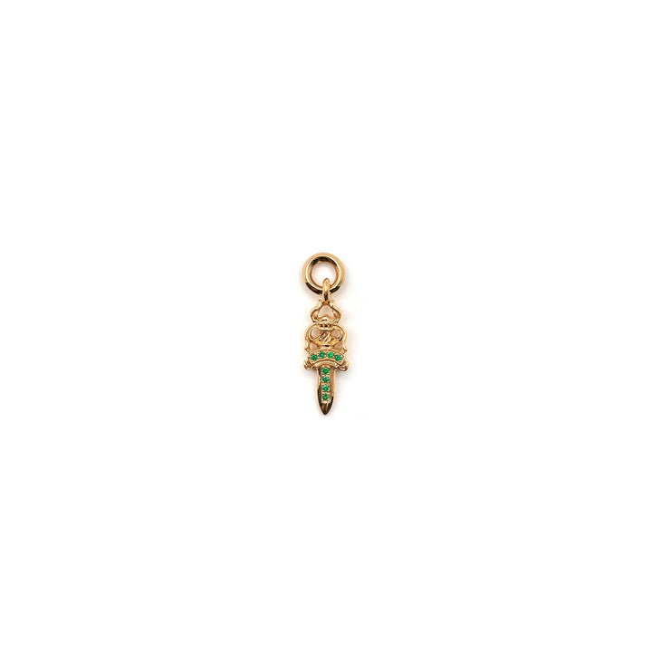 Chrome Hearts 22K Gold Emerald Dagger Charm Pendant - SHENGLI ROAD MARKET