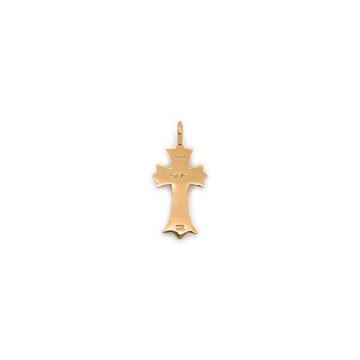 Chrome Hearts 22K Gold Emerald Double Cross Charm Pendant - SHENGLI ROAD MARKET