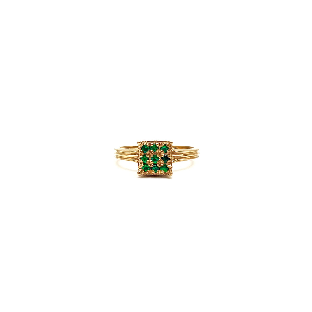 Chrome Hearts 22K Gold Emerald KH Cocktail Ring - SHENGLI ROAD MARKET
