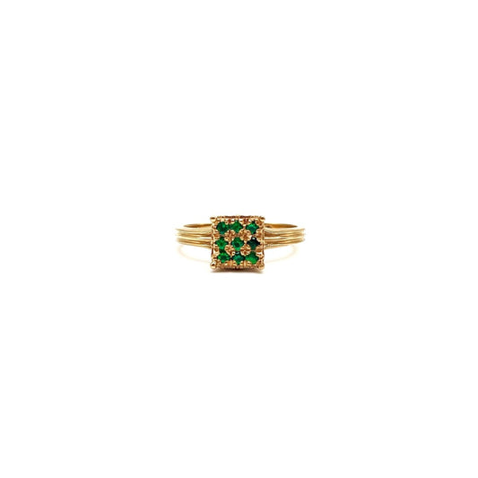 Chrome Hearts 22k Gold Emerald KH Cocktail Ring - SHENGLI ROAD MARKET