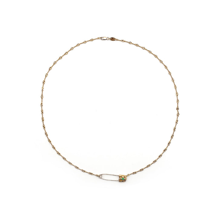Chrome Hearts 22K Gold Emerald Pin Safety Necklace - SHENGLI ROAD MARKET
