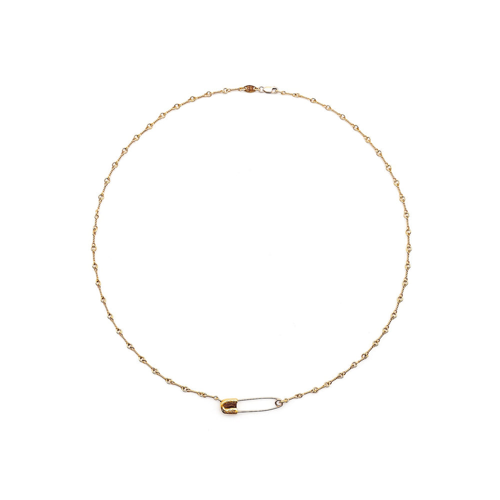 Chrome Hearts 22K Gold Emerald Pin Safety Necklace - SHENGLI ROAD MARKET