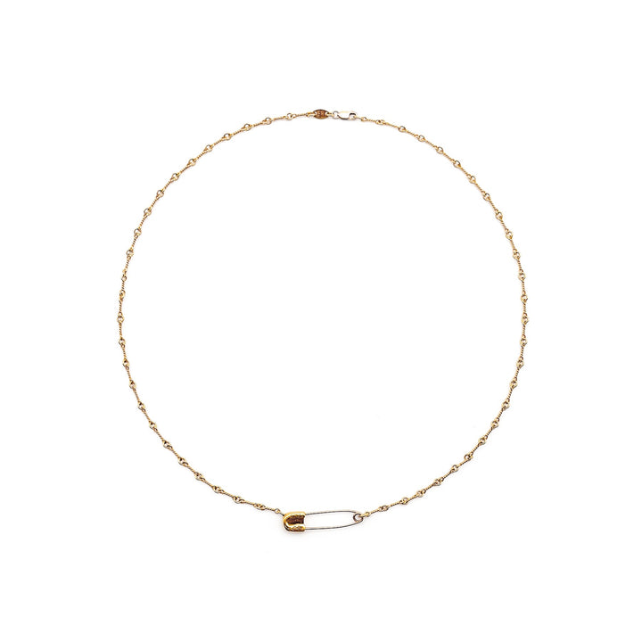 Chrome Hearts 22K Gold Emerald Pin Safety Necklace - SHENGLI ROAD MARKET