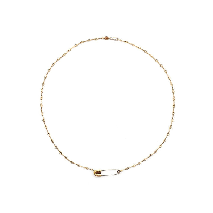Chrome Hearts 22K Gold Emerald Pin Safety Necklace - SHENGLI ROAD MARKET