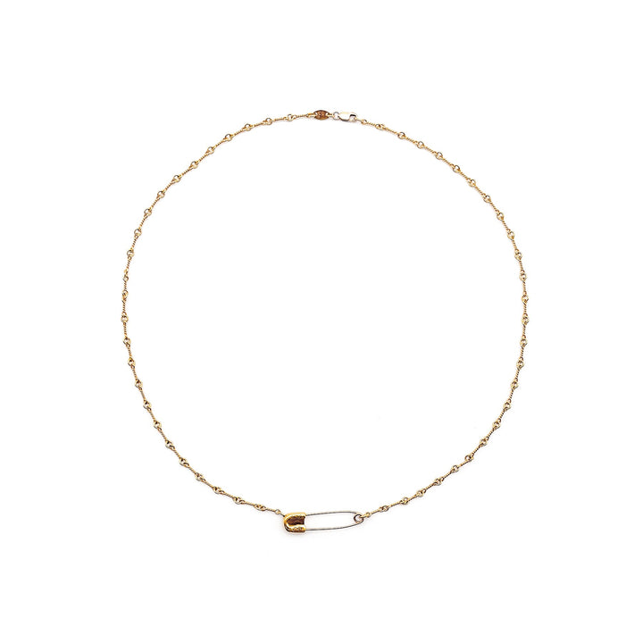 Chrome Hearts 22K Gold Emerald Pin Safety Necklace - SHENGLI ROAD MARKET