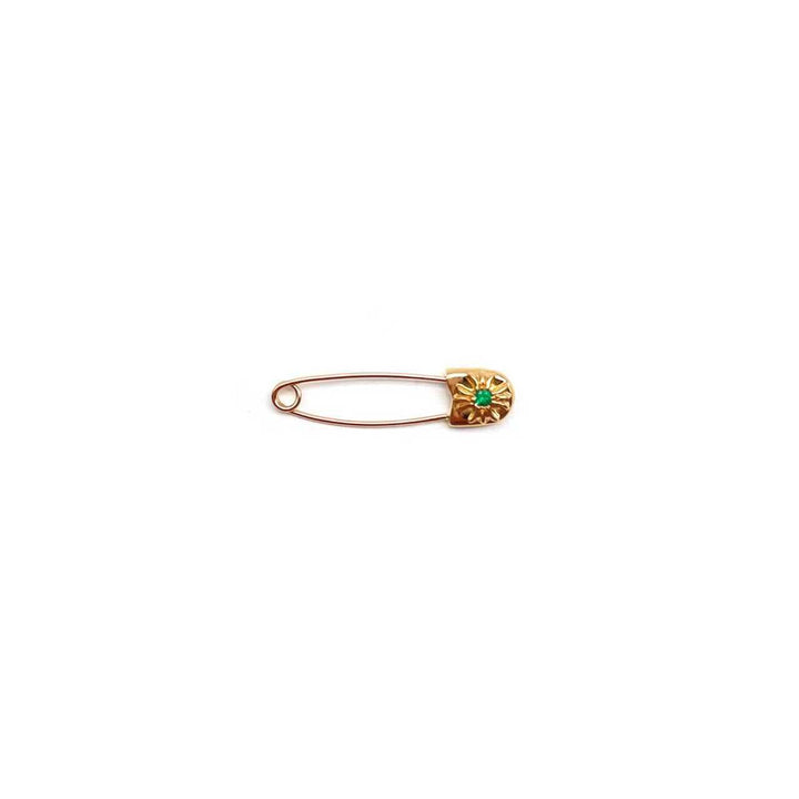 Chrome Hearts 22K Gold Emerald Safety Pin - SHENGLI ROAD MARKET