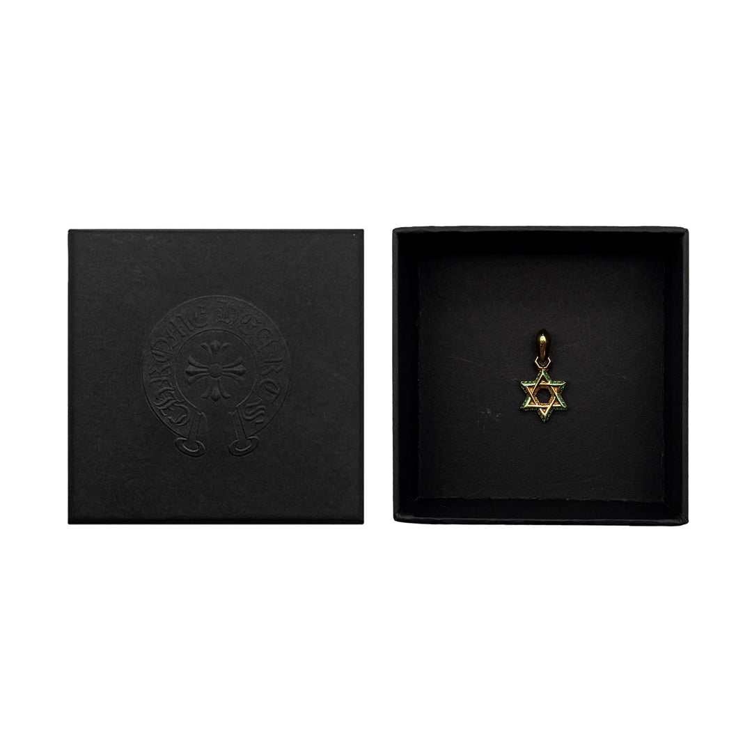Chrome Hearts 22K Gold Emerald Star of David Pendant - SHENGLI ROAD MARKET