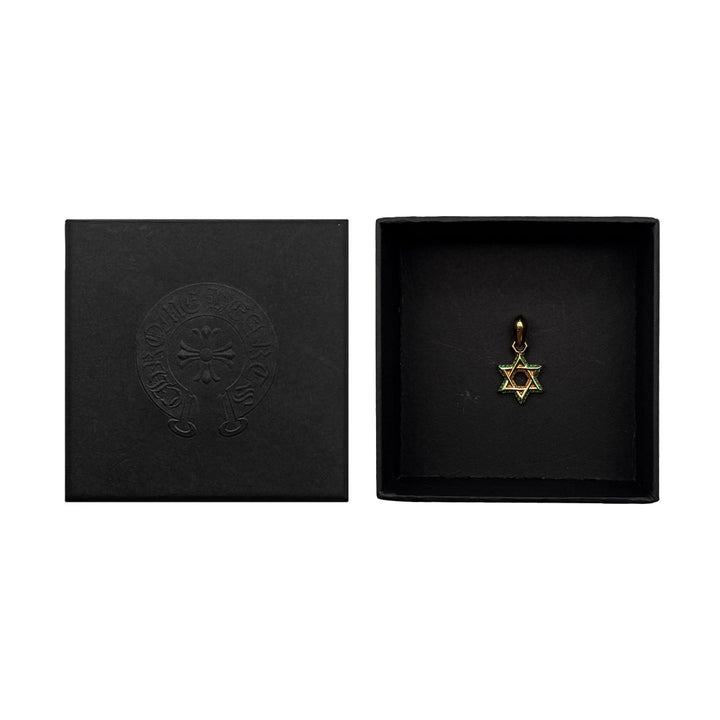 Chrome Hearts 22K Gold Emerald Star of David Pendant - SHENGLI ROAD MARKET