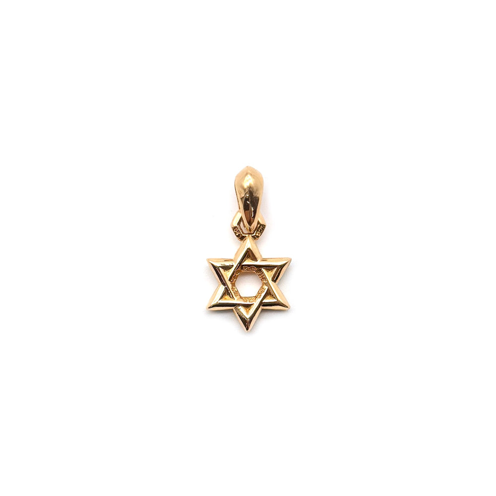 Chrome Hearts 22K Gold Emerald Star of David Pendant - SHENGLI ROAD MARKET