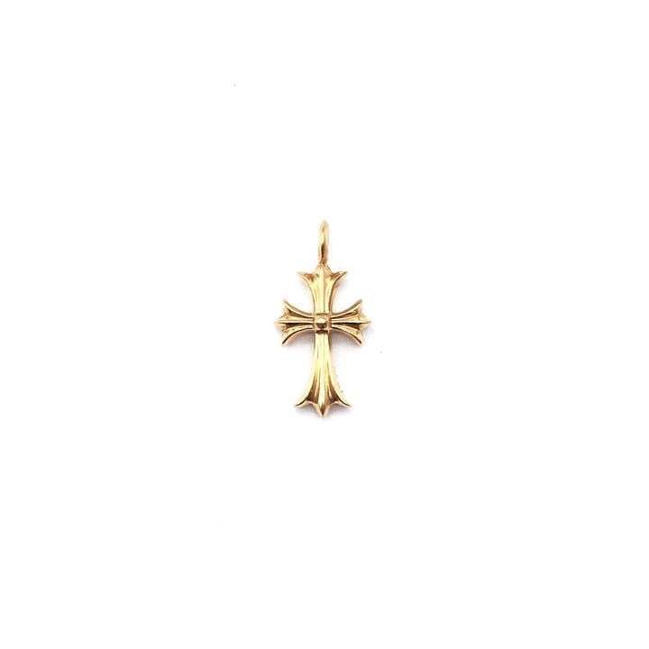 Chrome Hearts 22K Gold Emerald Tiny Cross Necklace Charm - SHENGLI ROAD MARKET