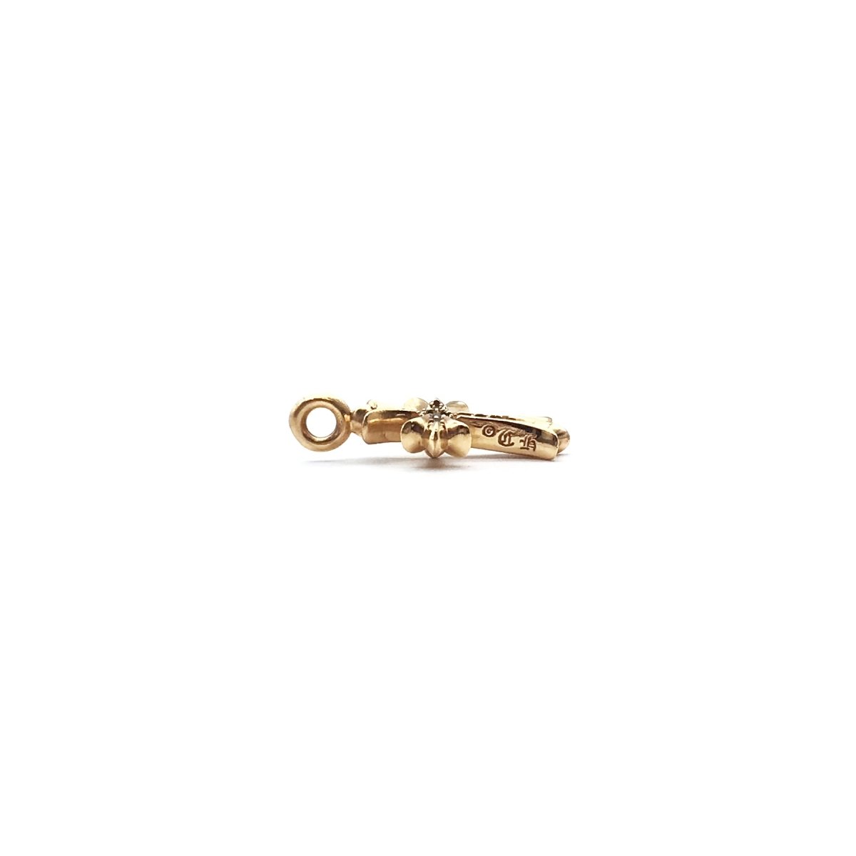 クロムハーツ 22K ゴールド エメラルド クロス ネックレス