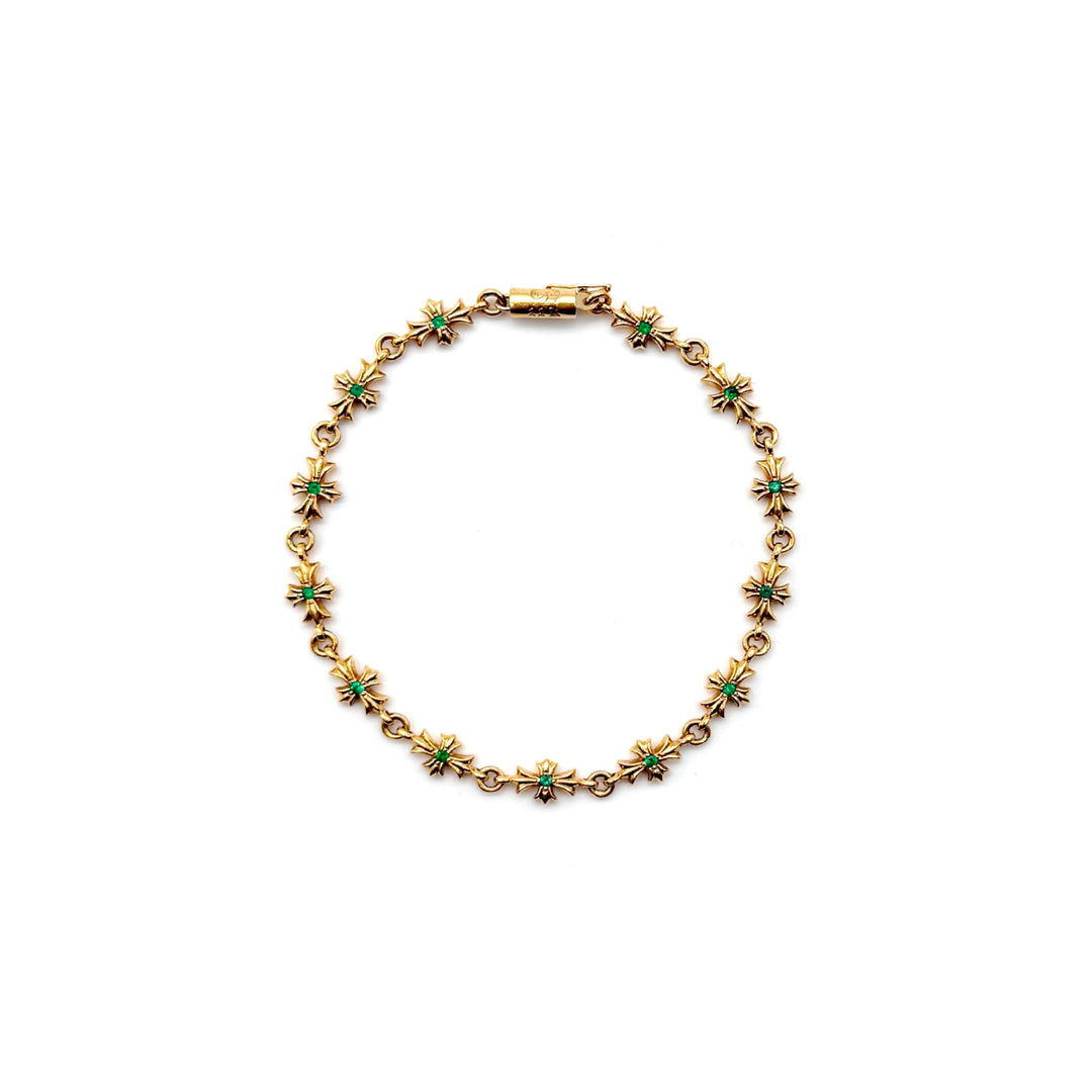 Chrome Hearts 22K Gold Emerald Tiny E Bracelet - SHENGLI ROAD MARKET