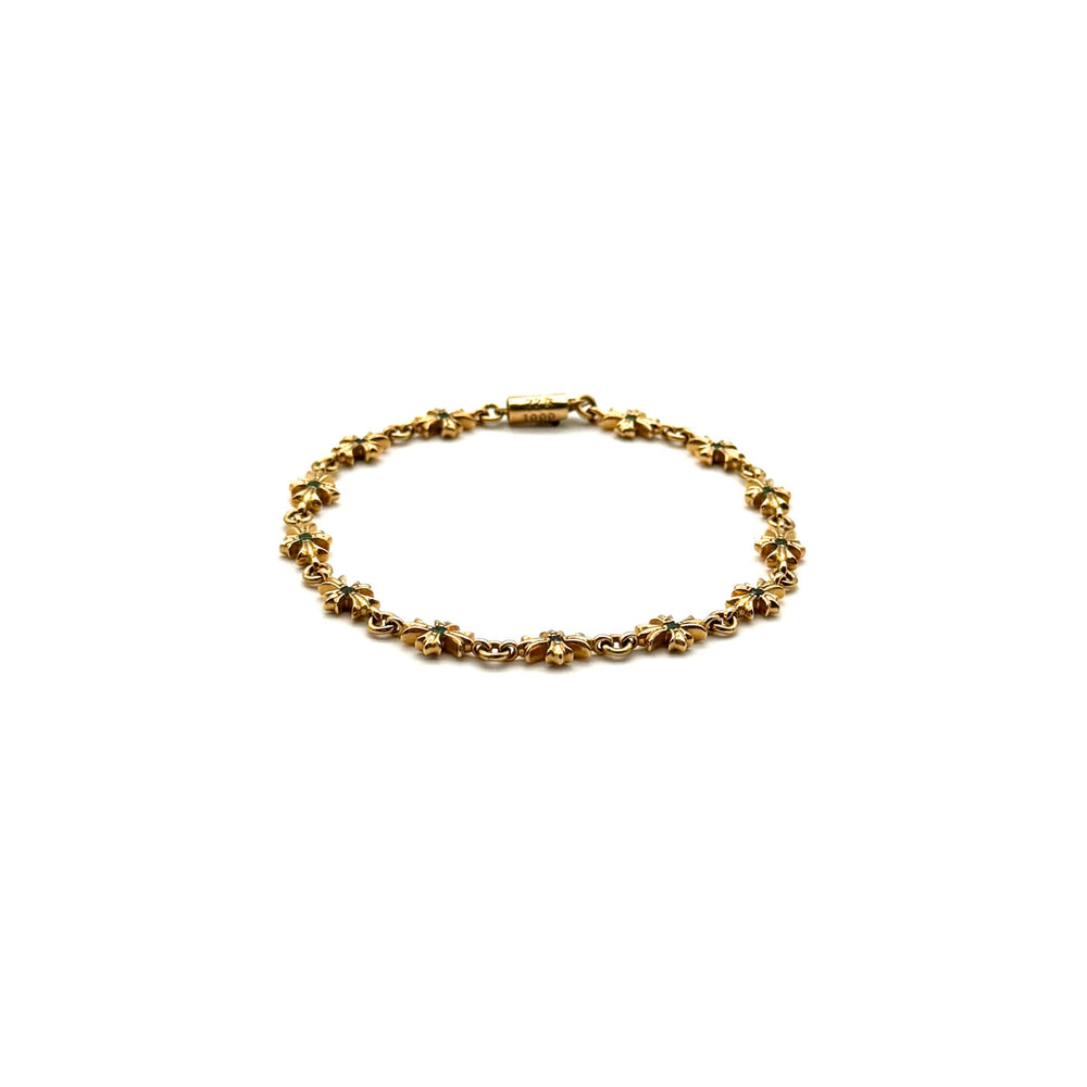 Chrome Hearts 22K Gold Emerald Tiny E Bracelet - SHENGLI ROAD MARKET
