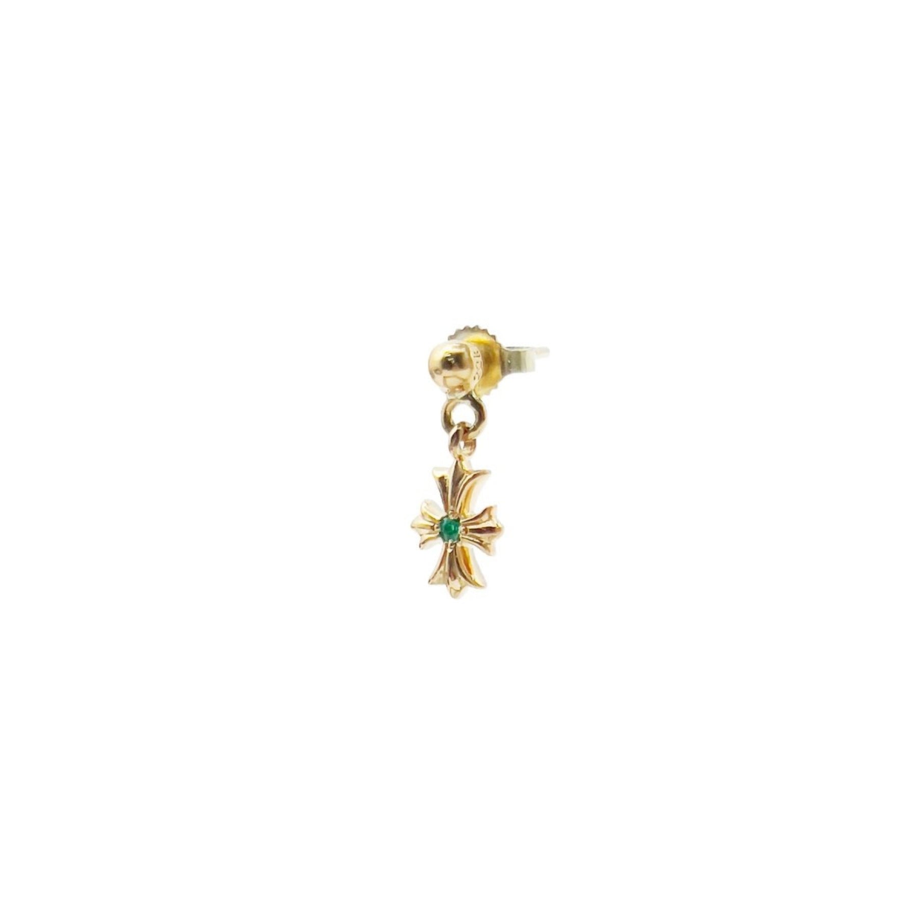 Chrome Hearts 22K Gold Emerald Tiny E Earring Drop - SRM – SHENGLI