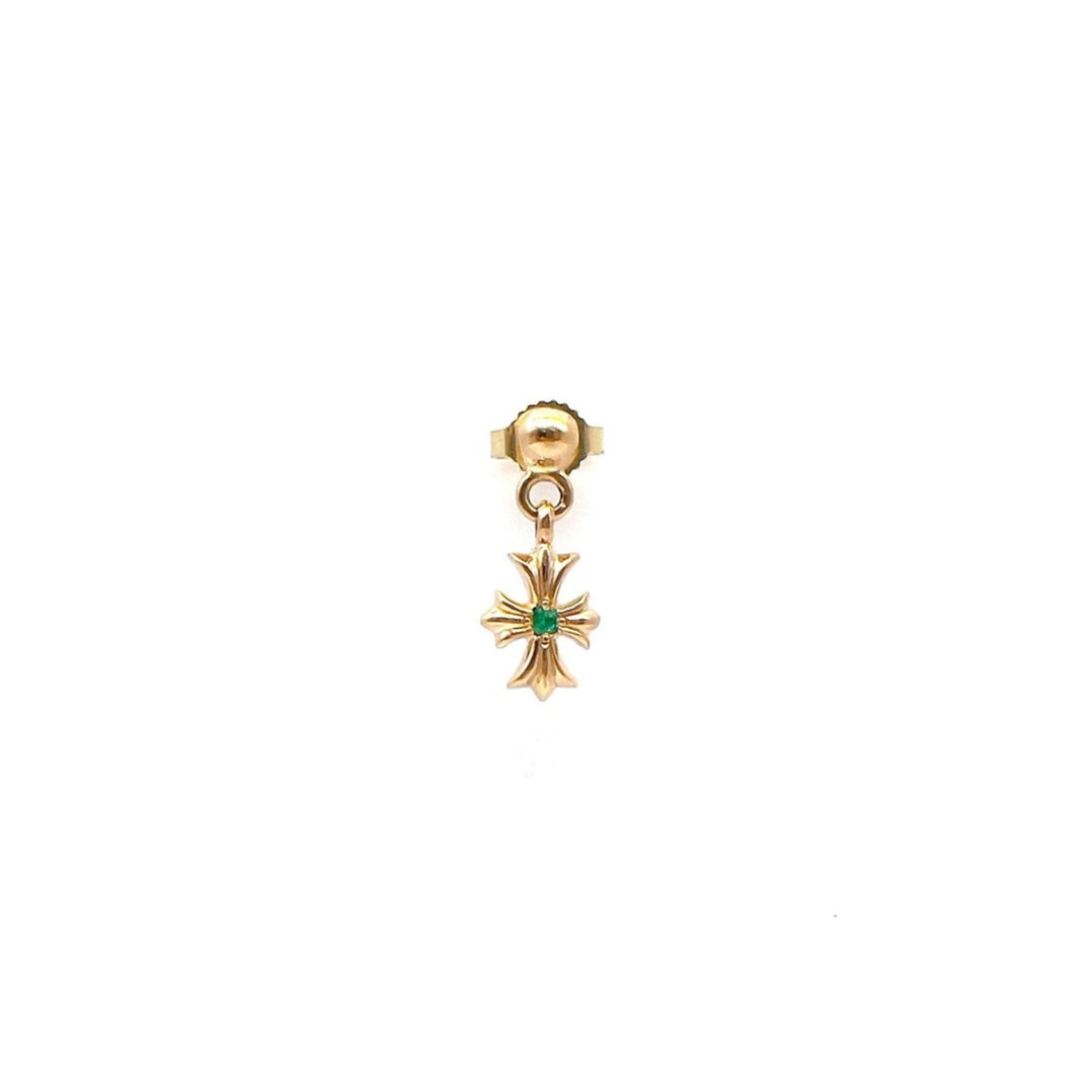 Chrome Hearts 22K Gold Emerald Tiny E Earring Drop - SHENGLI ROAD MARKET