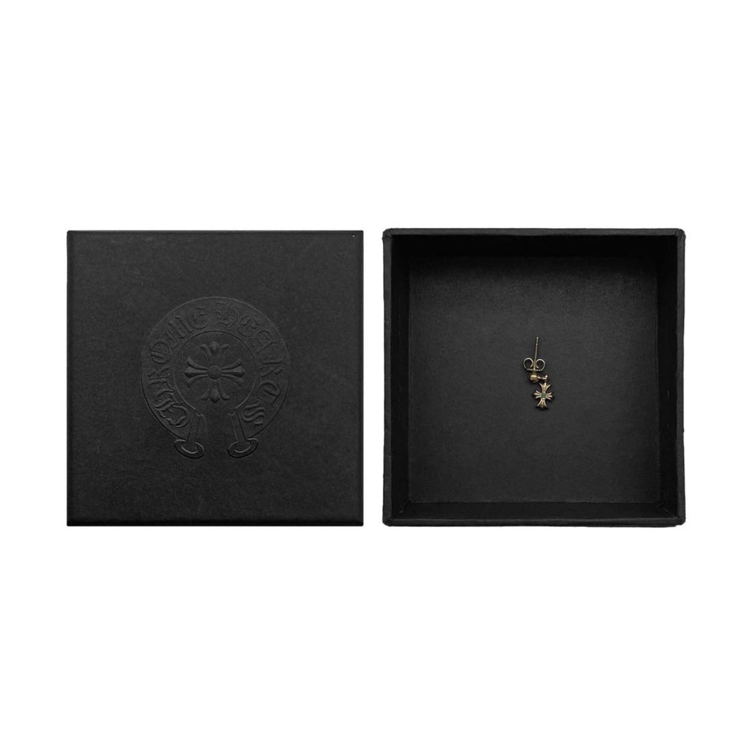 Chrome Hearts 22K Gold Emerald Tiny E Earring Drop - SHENGLI ROAD MARKET