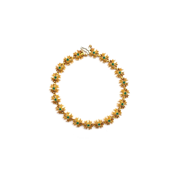 Chrome Hearts 22K Gold Emerald Tiny Plus Link Bracelet - SHENGLI ROAD MARKET