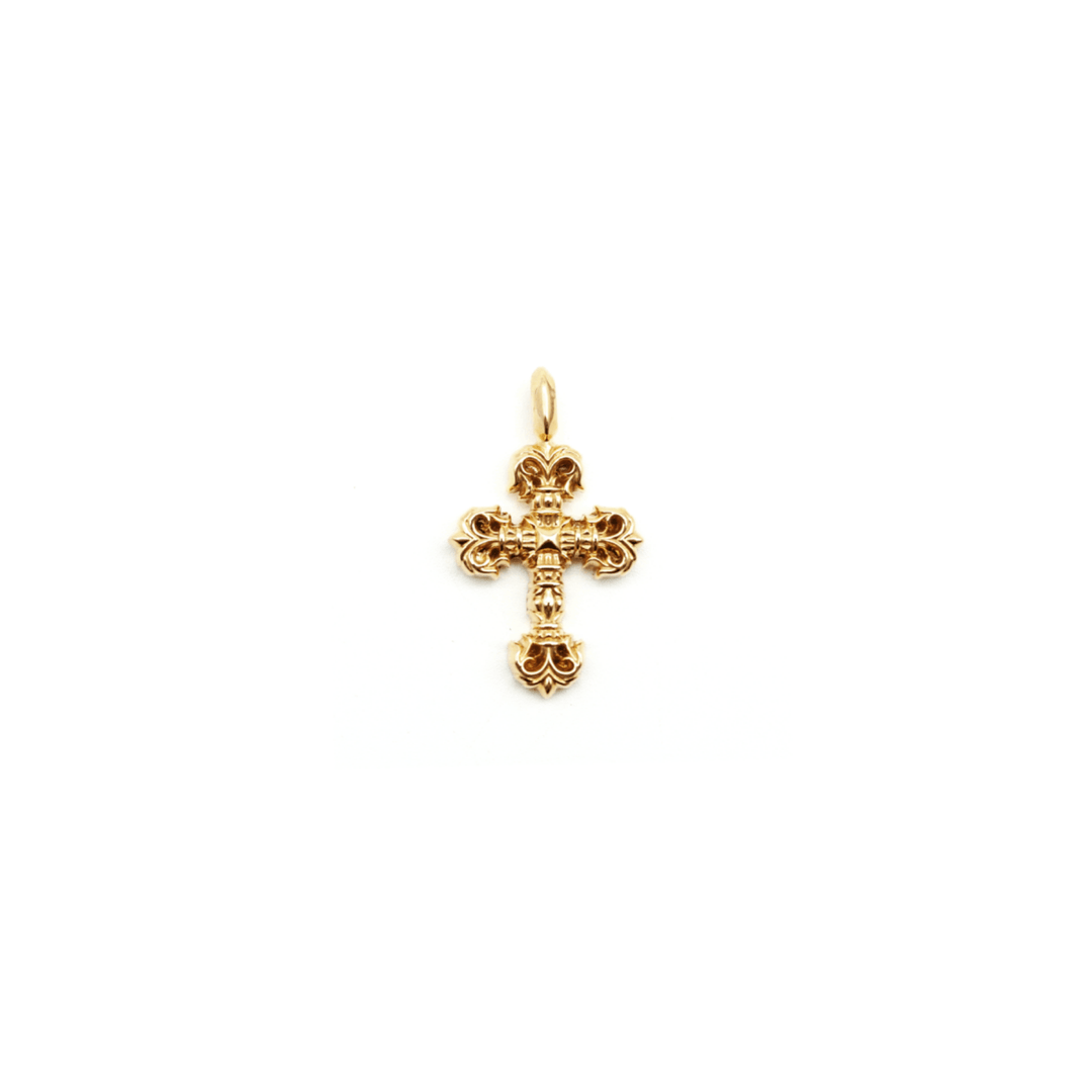 クロムハーツ 22K ゴールド フレイム クロス ネックレス チャーム クロムハーツ 22K ゴールド フレイム クロス ネックレス チャーム
