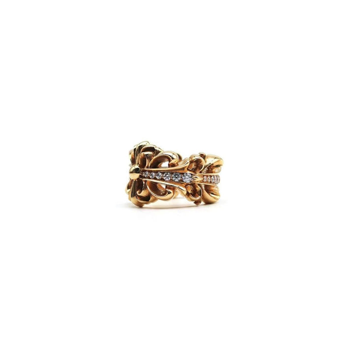 Chrome Hearts 22K Gold Floral Open Cross Ring - SHENGLI ROAD MARKET