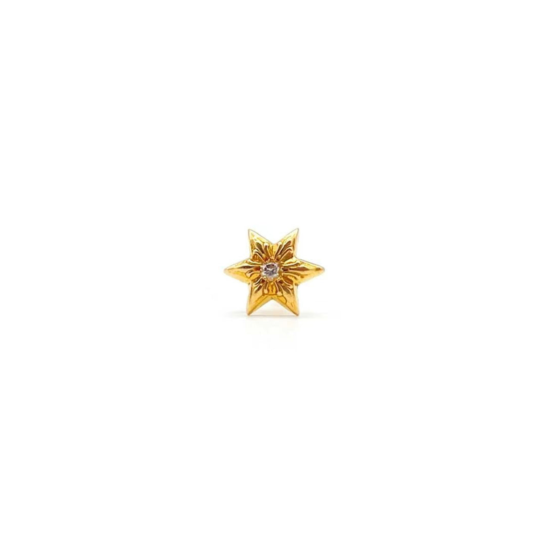 Chrome Hearts 22K Gold Hexagram Diamond Star Earring Stud - SHENGLI ROAD MARKET