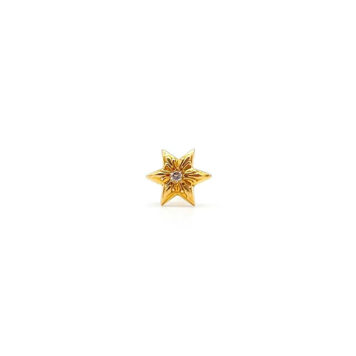 Chrome Hearts 22K Gold Hexagram Diamond Star Earring Stud - SHENGLI ROAD MARKET