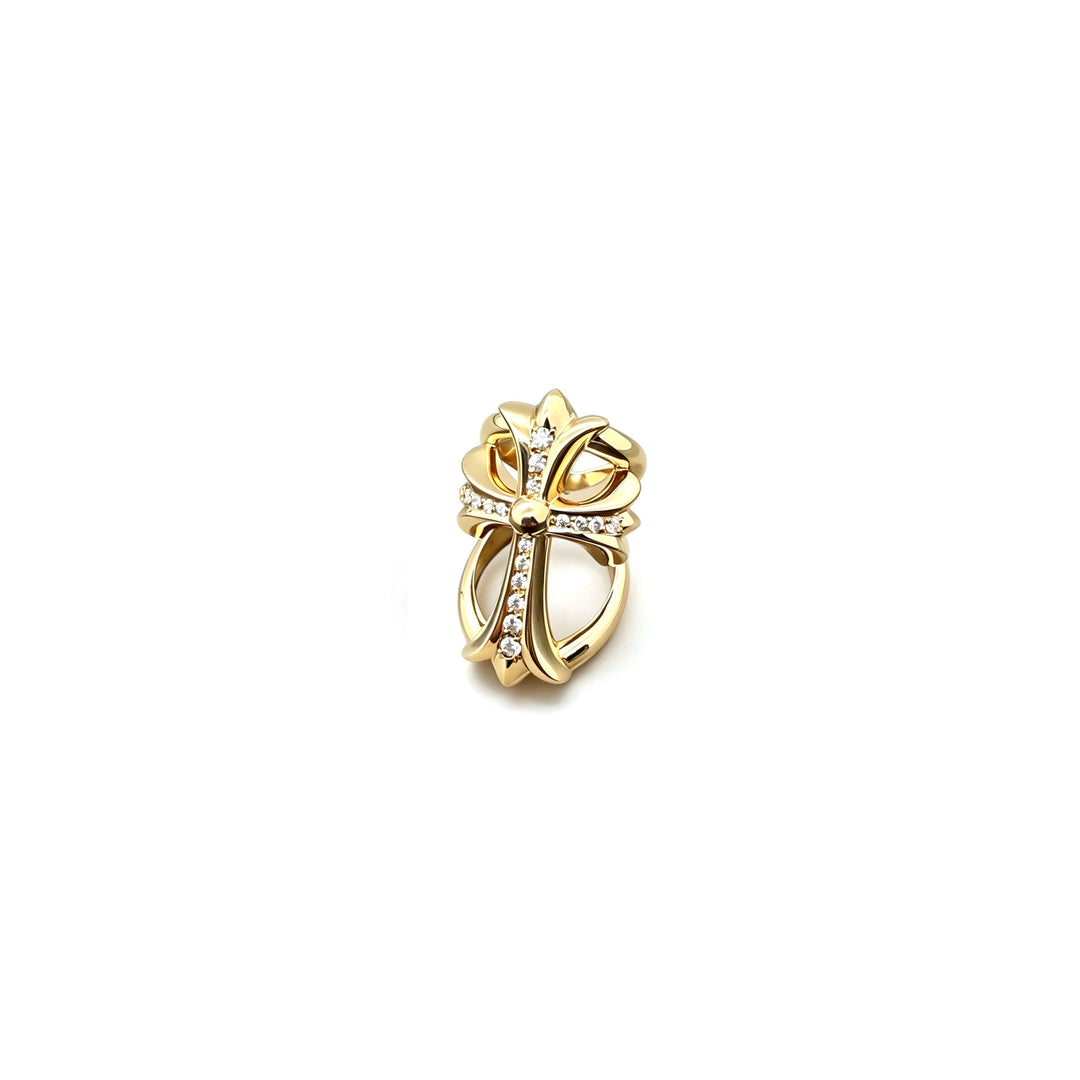 Chrome Hearts 22K Gold Infinity Diamonds Cross Ring - SHENGLI ROAD MARKET