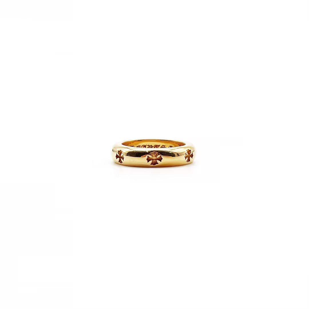 Chrome Hearts 22K Gold Negative Cross Ring - SHENGLI ROAD MARKET