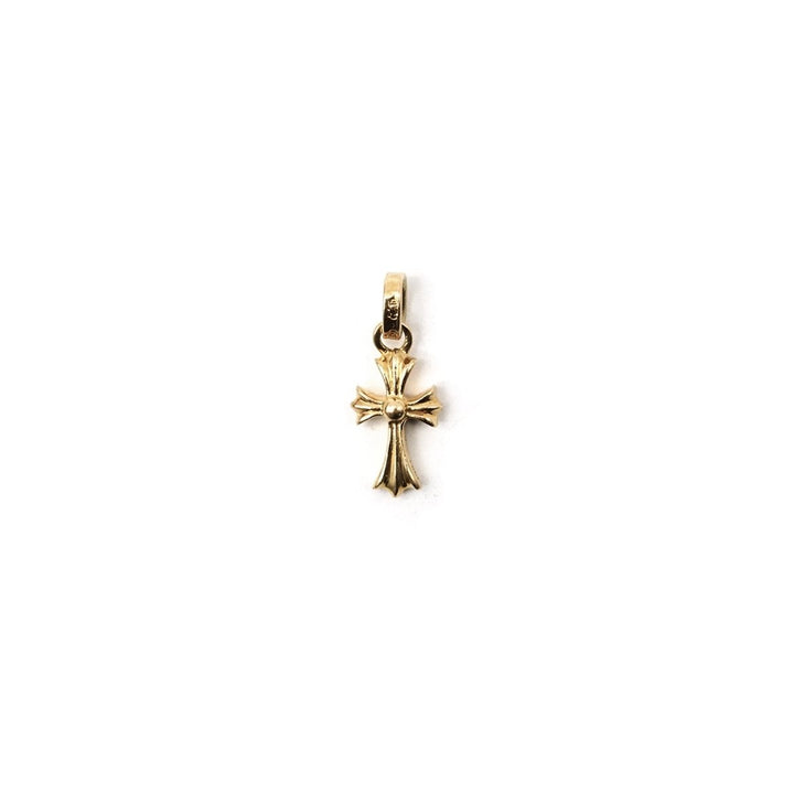 Chrome Hearts 22K Gold Pink Saph Babyfat Cross Pendant - SHENGLI ROAD MARKET