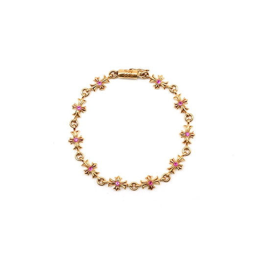 Chrome Hearts 22K Gold Pink Saph Tiny E Bracelet - SHENGLI ROAD MARKET