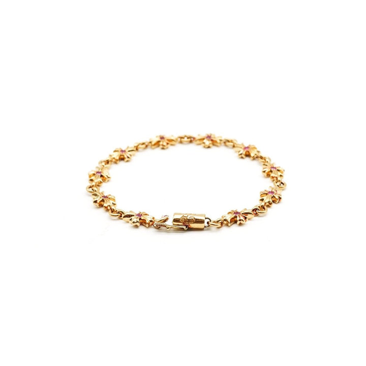 Chrome Hearts 22K Gold Pink Saph Tiny E Bracelet - SHENGLI ROAD MARKET