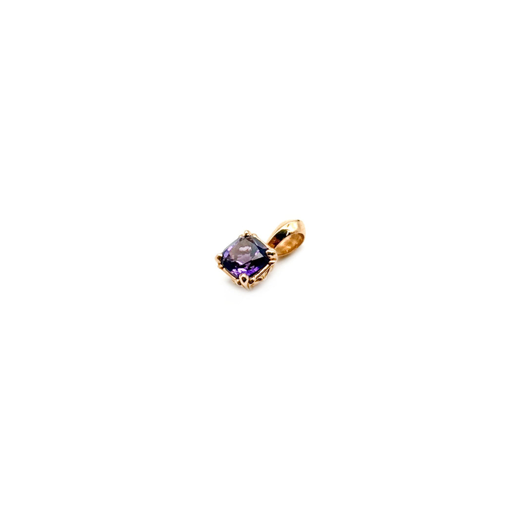 Chrome Hearts 22K Gold Purple Sugar Cube Charm Pendant - SHENGLI ROAD MARKET