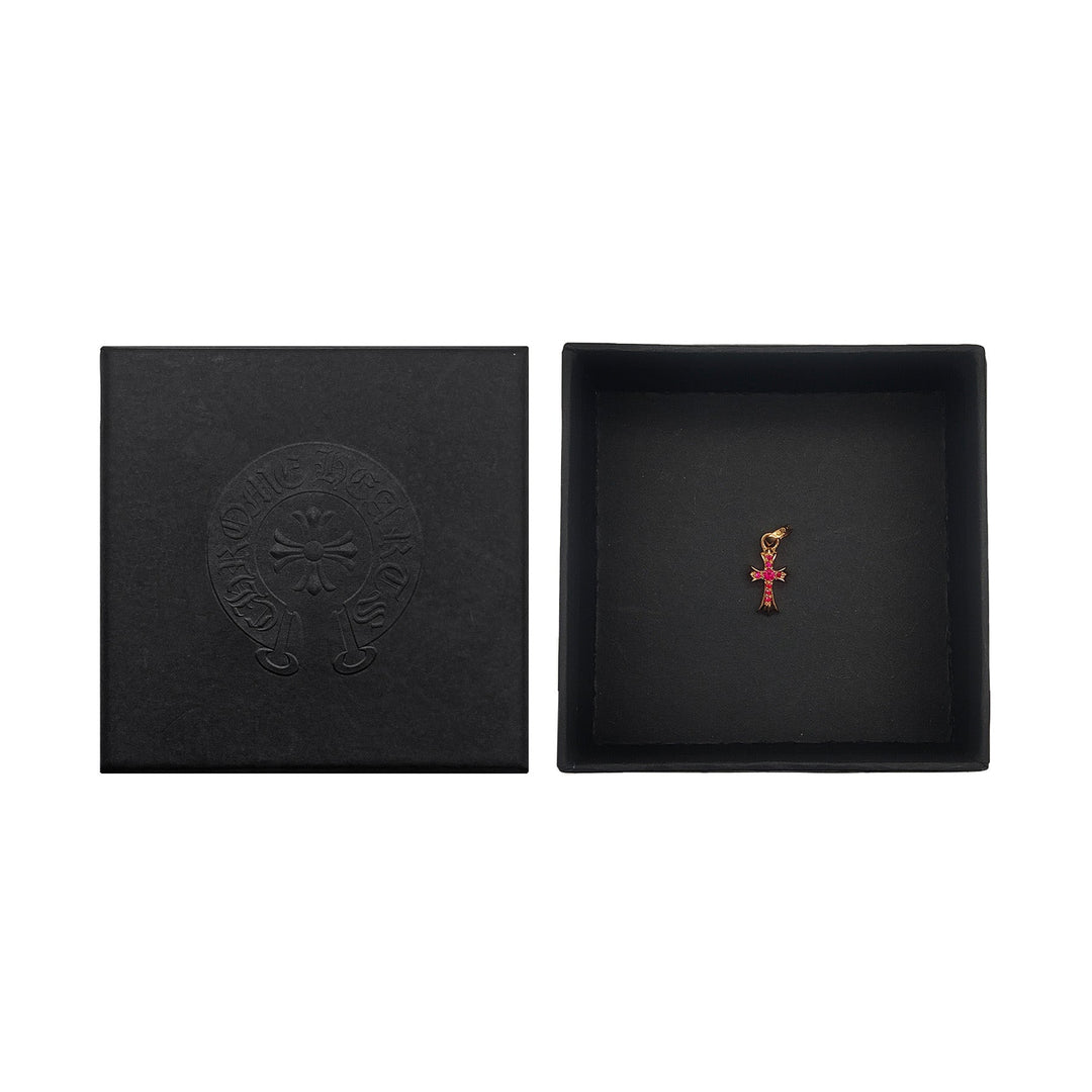 Chrome Hearts 22K Gold Ruby Babyfat Cross Pendant - SHENGLI ROAD MARKET