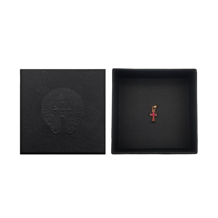 Chrome Hearts 22K Gold Ruby Babyfat Cross Pendant - SHENGLI ROAD MARKET