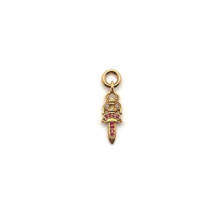 Chrome Hearts 22K Gold Ruby Dagger Charm Pendant - SHENGLI ROAD MARKET