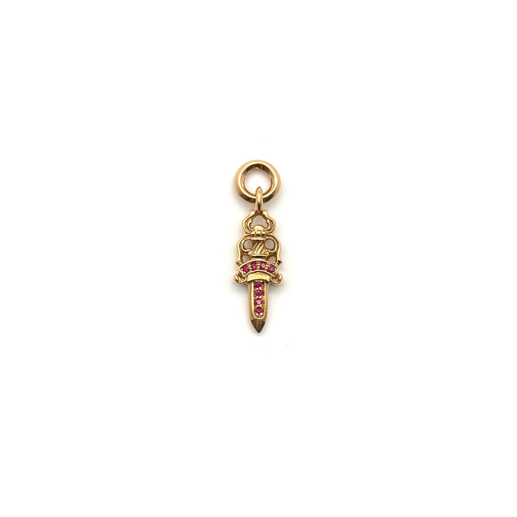 CHROME HEARTS DAGGER CHARM ルビーパヴ 正規品 Chrome Hearts 22K Gold Ruby Dagger Charm Pendant - SRM – SHENGLI