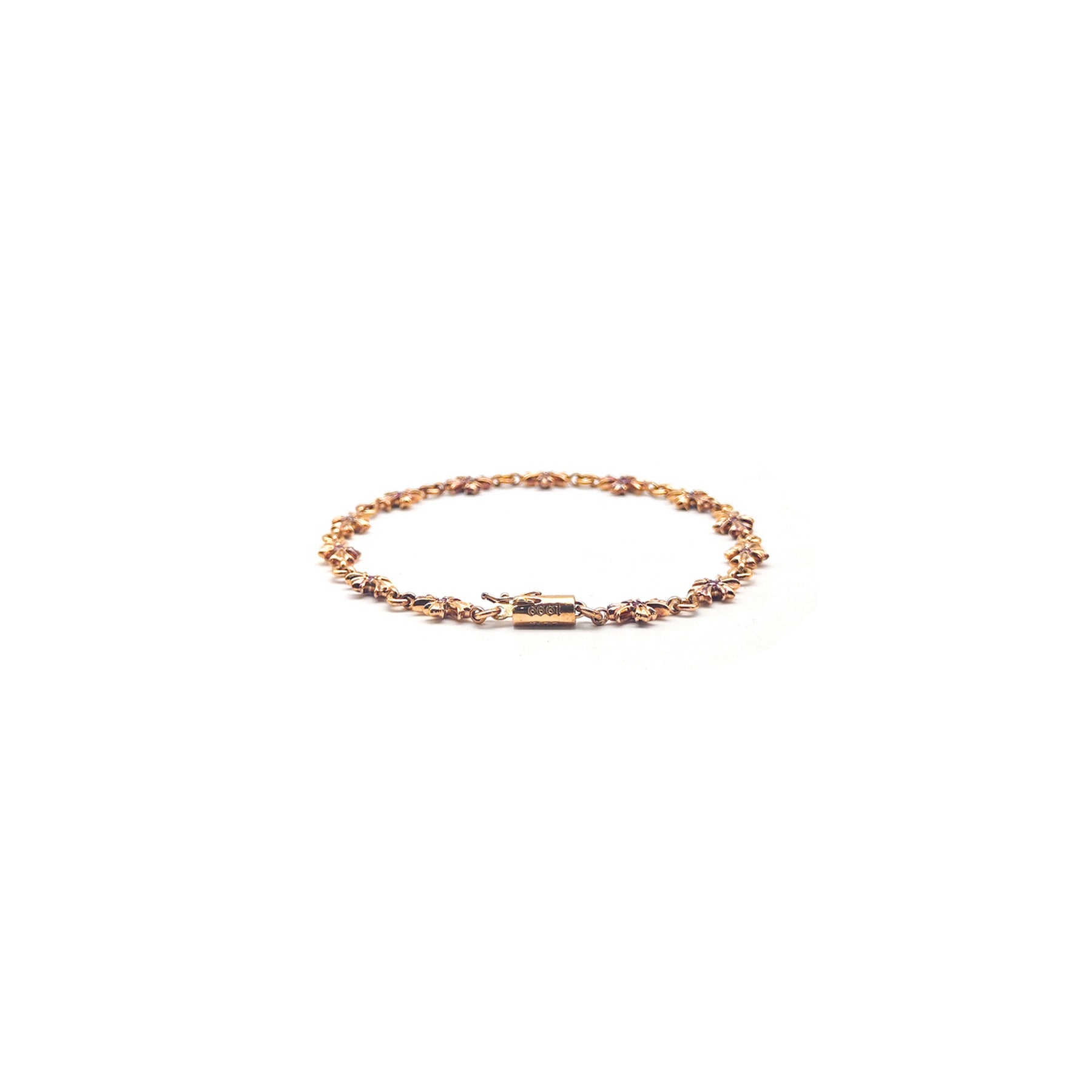 Chrome Hearts 22K ゴールド ルビー タイニー E ブレスレット - SRM
