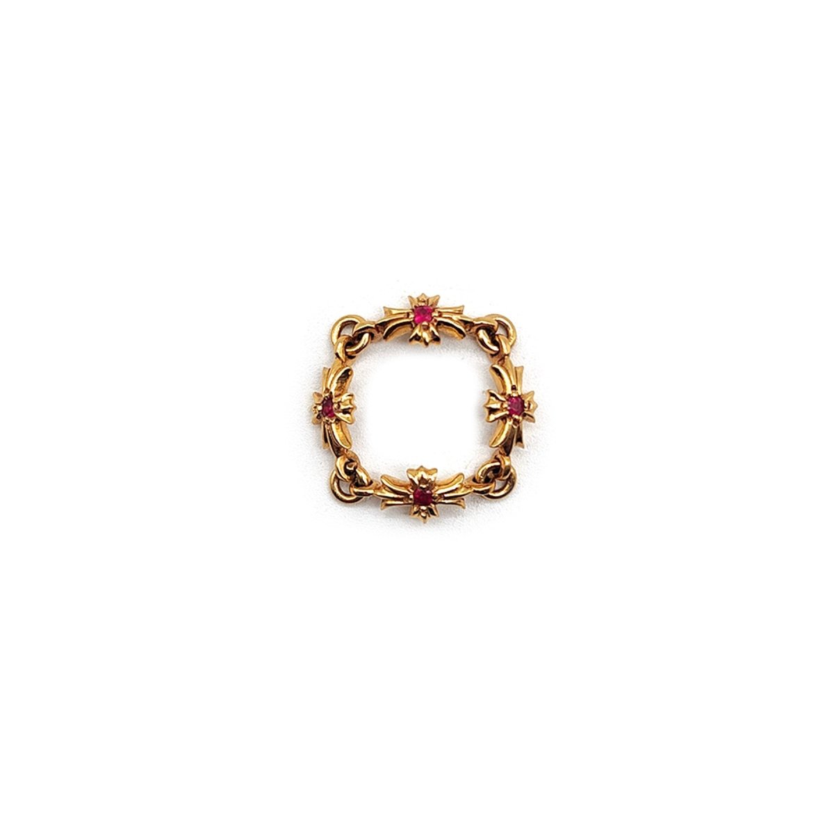 Chrome Hearts 22K Gold Ruby Tiny E Plus Ring - SHENGLI ROAD MARKET