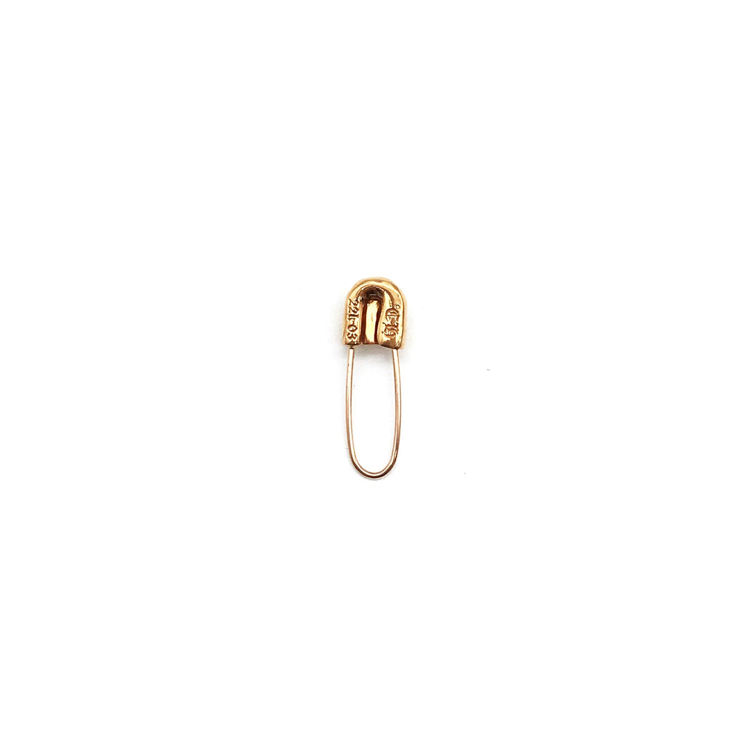 Chrome Hearts 22K Gold Safety Pin Earring - SHENGLI ROAD MARKET