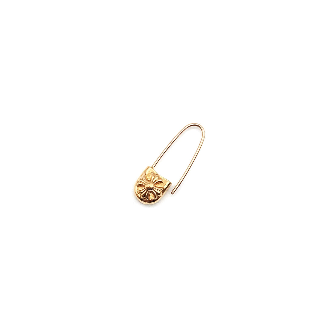 Chrome Hearts 22K Gold Safety Pin Earring - SHENGLI ROAD MARKET