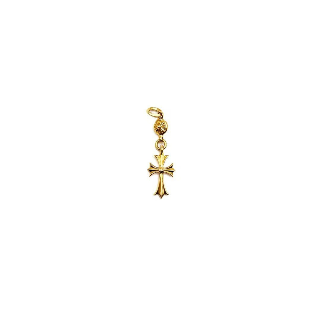 Chrome Hearts 22K Gold Single Ball Cross Pendant - SHENGLI ROAD MARKET