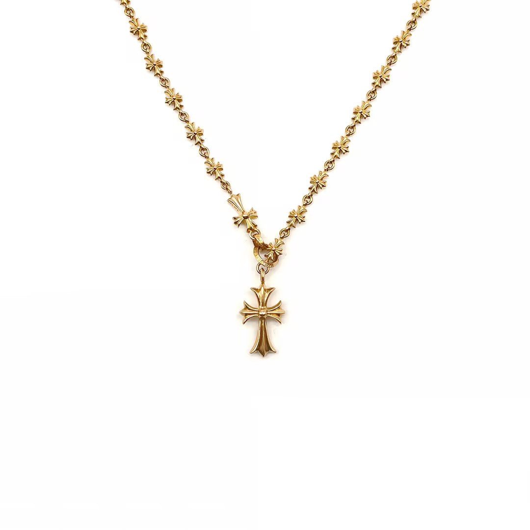 Chrome Hearts 22K Gold Tiny E Chokechain Necklace - SHENGLI ROAD MARKET